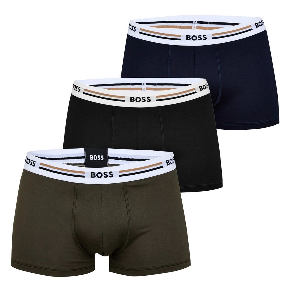 Hugo Boss 3 Pack Revive Boxer Shorts - Grn/Nvy/Blk 983